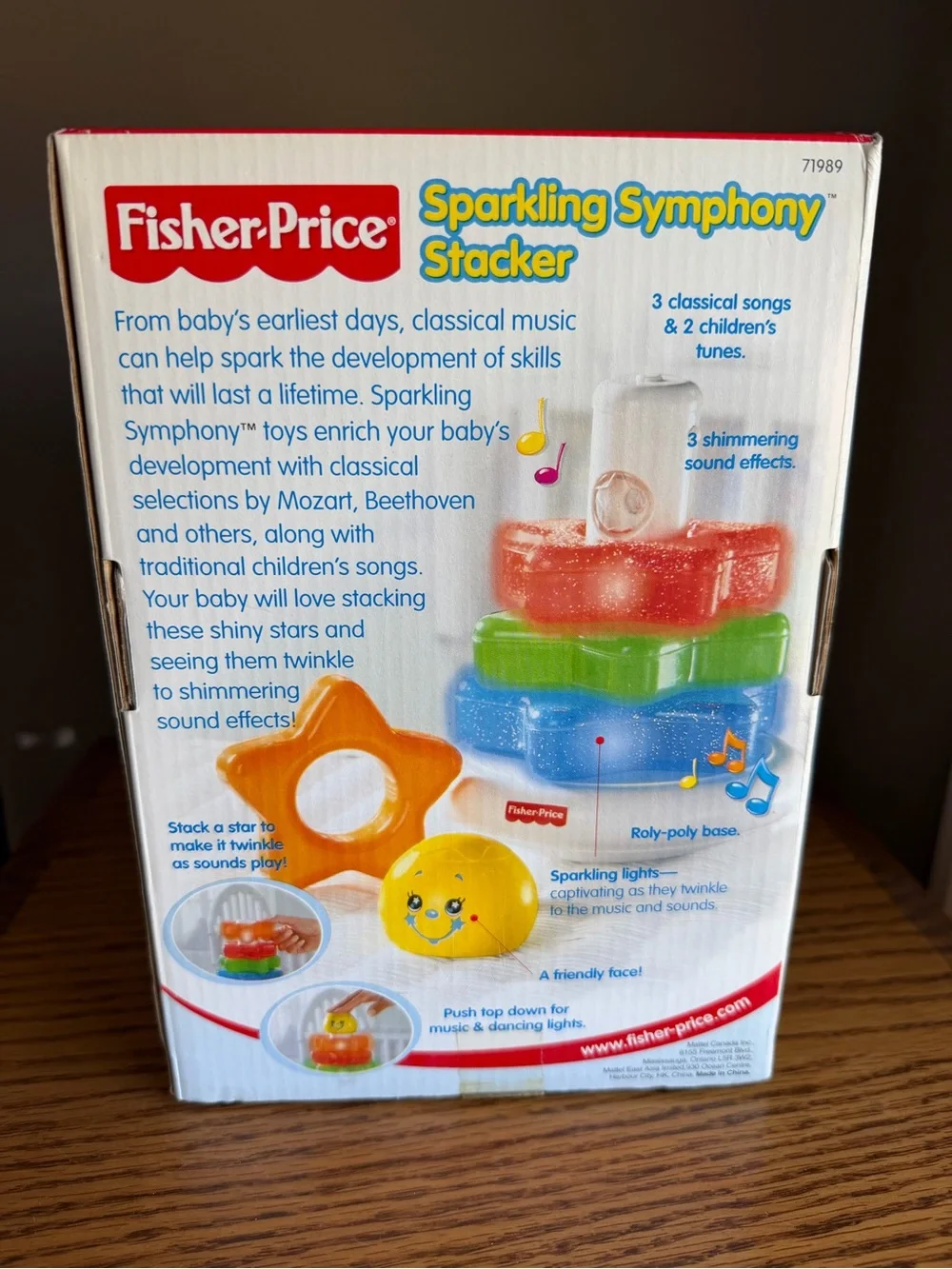VintageFisher-Price Sparkling Symphony Stacker - red, orange, green, blue, white